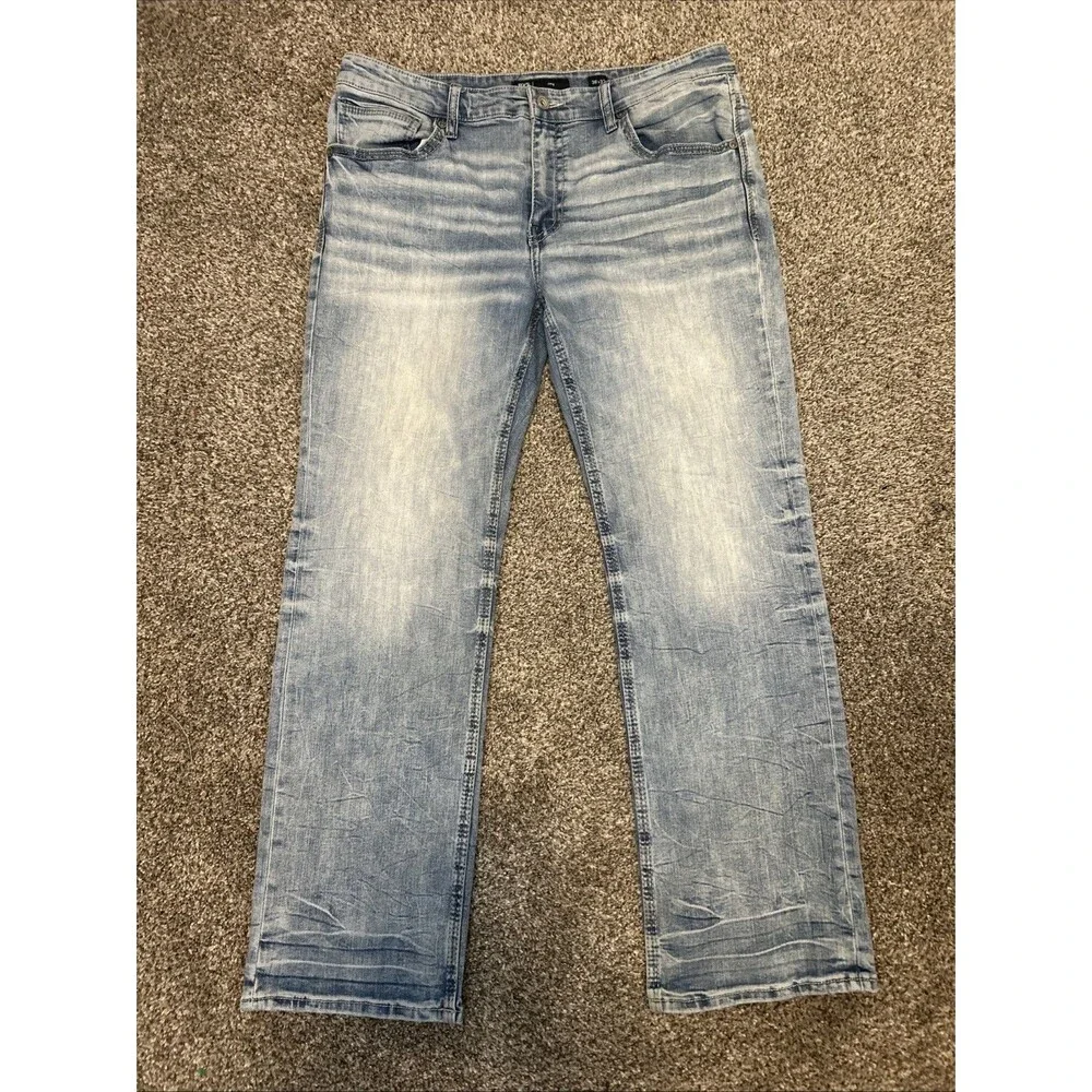 BKE Jeans Mens 38x32 Blue Jake Straight Stretch Denim Pants Western Cowboy Work